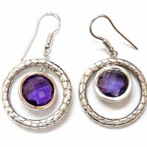 CHARLES KRYPELL .925 18K Gold Amethyst Earrings